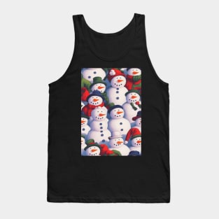 Christmas Seamless Pattern - Snowman #1 Tank Top